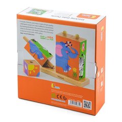 Деревянные кубики-пирамидка Viga Toys Зверята (50834)