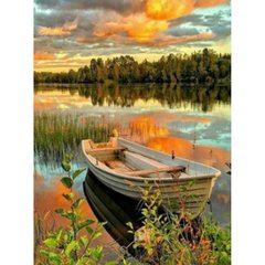 Картина за номерами на дереві "Човен на озері" 40*50 см, ТМ Josef Otten (3039RAD)