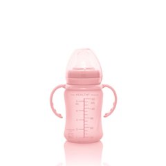Скляний дитячий поїльник з силіконовим захистом Everyday Baby, 150 мл. Колір рожевий