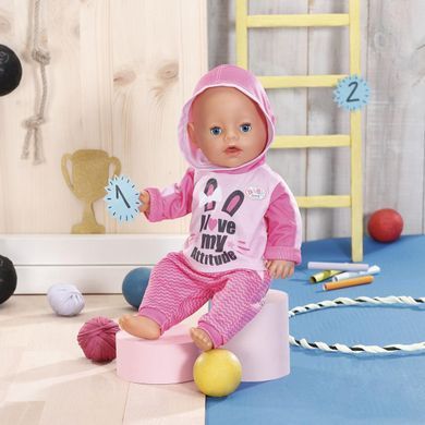 Набор одежды для куклы BABY BORN - СПОРТИВНЫЙ КОСТЮМ ДЛЯ БЕГА (на 43 cm, розовый) 830109-1