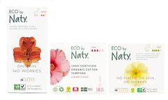 Органический женский набор Eco by Naty (тампоны Super + прокладки Super + ежедневные прокладки Normal)