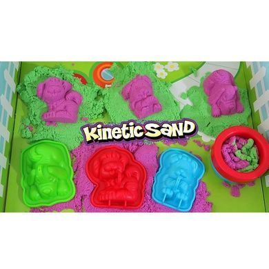 Пісок для дитячого творчості - KINETIC SAND DOGGY (фіолетовий, зелений, форми, 340г) 71415Dg