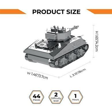 Коллекционная модель-конструктор Metal Time World of Tanks танк M4 Sherman (MT070)