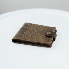 Класичний гаманець із натуральної шкіри Crazy Horse (темно-коричневий, крокодил)