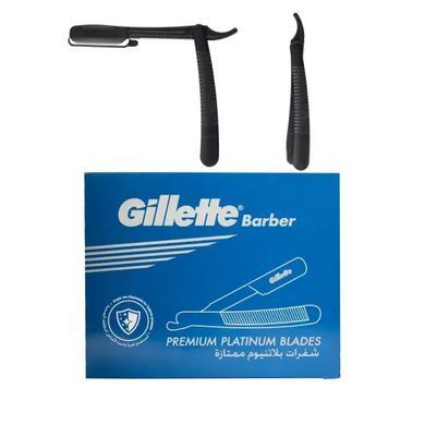 Одноразовая опасная бритва Gillette Platinum Premium Platinum Blades + гель для бритья Nivea Men Fresh Kick