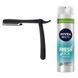Одноразовая опасная бритва Gillette Platinum Premium Platinum Blades + гель для бритья Nivea Men Fresh Kick