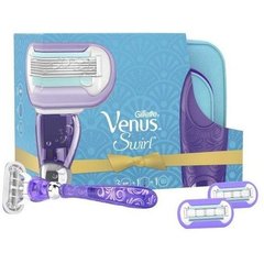 Подарунковий набір для жінок Gillette Venus Swirl з косметичкою (3 касети) 01246