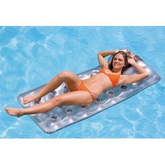 Пляжний надувний матрац для плавання сталевий Intex, 188х71 см (58894)