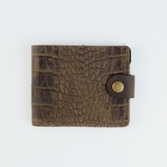 Класичний гаманець Skill із натуральної шкіри Crazy Horse (темно-коричневий, крокодил)