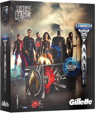 Набор Gillette Mach3 Turbo Justice League (станок + картриджи 3 шт. + очки VR) 01199