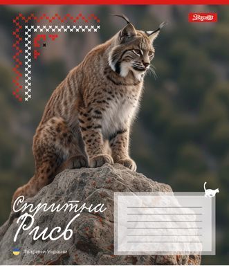 Тетрадь школьная 1B Animals of Ukraine А5 18 листов линия