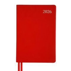 Ежедневник А5 Leo Planner датированный 2026 "Aldento", интегральный, красный, 368 страниц