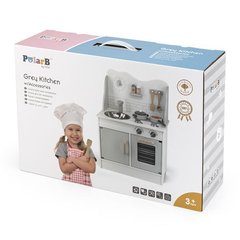 Детская кухня из дерева с аксессуарами Viga Toys PolarB серый (44049)