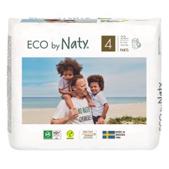 Органические подгузники трусики Eco by Naty Размер 4 (от 8 до 15 кг) 22 шт (ФР-00000022)