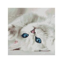 Алмазная мозаика "Голубые глаза котика" 30*30 см, ТМ Strateg (CA-0013)