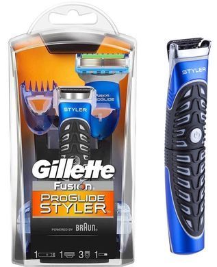 Подарочный набор Gillette Fusion ProGlide Styler (1 кассета ProGlide Power + 3 насадки + подставка) 01481