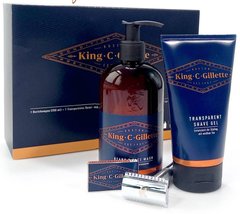 Подарунковий набір King C. Gillette Premium для догляду за бородою (шампунь + гель + станок+ 5 лез) 02357