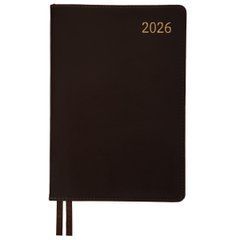 Ежедневник А5 Leo Planner датированный 2026 "Aldento", интегральный, темно-коричневый, 368 стран