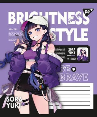 Тетрадь ученическая школьная Yes Brightness style А5 24 листов клетка