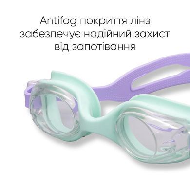 Детские очки для плавания Renvo Apure Anti-fog JR Мятный Лавандовый OSFM (1SG100-0910)