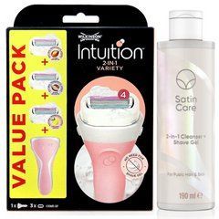 Женский бритвенный набор Wilkinson Intuition Variety (3 кас.) + Гель Gillette Venus Satin Care 2 в 1 02690-1