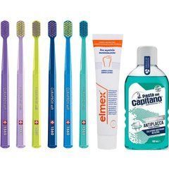 Зубная щётка Curaprox CS 1560 Soft + паста Elmex Anti Caries Menthol Free + ополаскиватель PASTA DEL CAPITANO