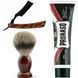 Небезпечна бритва/шавета розкладна Straight Razor + помазок SHIMA + гель від порізів Proraso Razor Cut Repair Gel