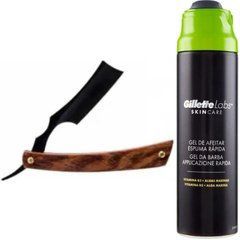 Небезпечна бритва/шавета розкладна Straight Razor + гель для гоління Gillette Labs Gel 198 мл