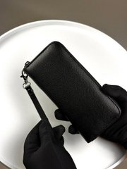 Шкіряний клатч-гаманець із натуральної зернистої шкіри SV001 (чорний)