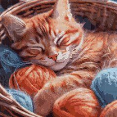 Алмазная мозаика SANTI Спящий котенок, 40*40 см