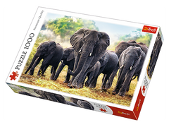 Пазли - (1000 елм.) - "Африканські слони"