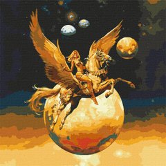 Картина за номерами "Завойовник космосу з фарбами металік" 50*50 см, ТМ Ідейка (КН9542)