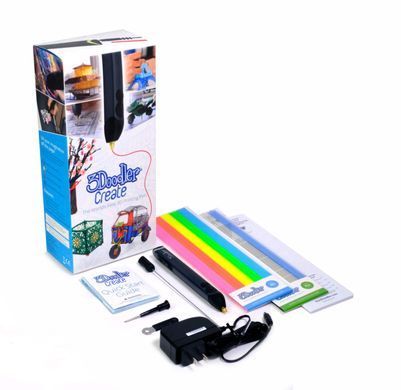 3D-ручка 3Doodler Create для проф. использования - ЧЕРНАЯ (50 стержней из ABS-пластика, аксессуары)