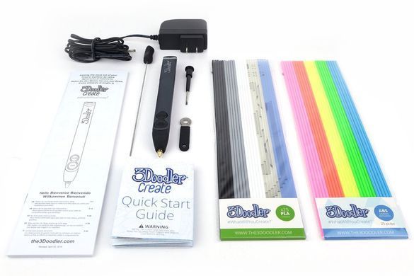3D-ручка 3Doodler Create для проф. использования - ЧЕРНАЯ (50 стержней из ABS-пластика, аксессуары)