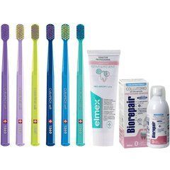 Зубна щітка Curaprox CS 1560 + зубна паста ELMEX Sensitive Professional Repair&Prevent+Gum Care + ополіскувач BIOREPAIR PLUS