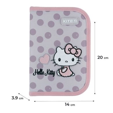 Пенал без наповнення "Hello Kitty" 1 відділення, 2 відвороти, Kite (HK24-622)