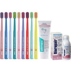 Зубна щітка Curaprox CS 3960 Super Soft + зубна паста ELMEX Sensitive Professional Repair&Prevent + ополіскувач BIOREPAIR PLUS