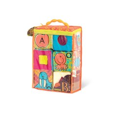 Развивающие мягкие кубики-сортеры ABC (6 кубиков, в сумочке, мягкие цвета) BX1477Z