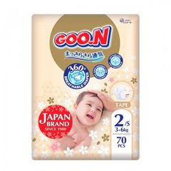 Підгузки Goo.N Premium Soft для дітей (S, 3-6 кг, 70 шт) F1010101-153