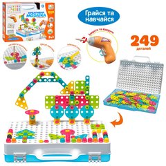 Детский конструктор с инструментами "Креативная мозаика" в чемодане 249 деталей, Limo Toy (M5590)