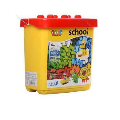 Детский конструктор в пластиковом ящике "School" JDLT, 1000 деталей (9515)