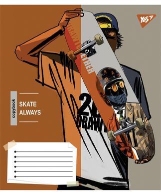 Тетрадь ученическая общая YES Skate is always А5 60 листов линия