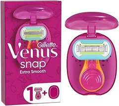 Женский станок Gillette Venus Snap Extra Smooth с футляром + гель Gillette Satin Care Gel Lavender 200 мл