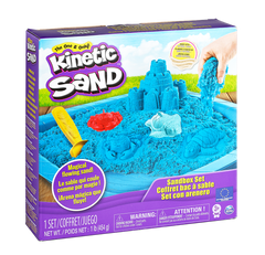 Набор песка для детского творчества - KINETIC SAND ЗАМОК ИЗ ПЕСКА (голубой, 454 г, формочки, лоток) 71402B