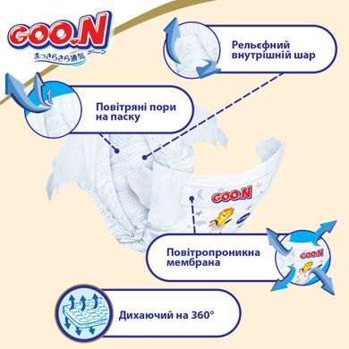 Подгузники GOO.N Premium Soft для детей 9-14 кг (размер 4(L), на липучках, унисекс, 52 шт) 863225