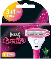 Картриджи для бритья Wilkinson Quattro for Woman (3+1 шт.) W01072