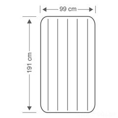 Надувной велюровый матрас для отдыха - CLASSIC (синий) 99x191x25, Intex (64757)