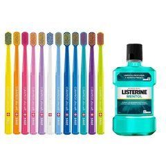 Зубна щітка Curaprox CS 5460 Ultra Soft для чутливих ясен і пародонтозу + ополіскувач LISTERINE mentol (250 мл)