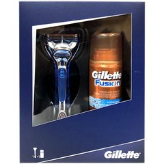 Набор подарочный Gillette: станок Fusion с картриджем + гель NR0001