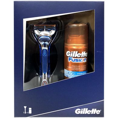 Подарунковий набір Gillette: верстат Fusion з картриджем + гель NR0001